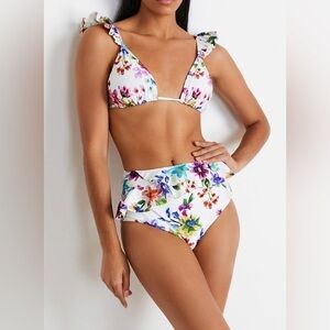 PatBO bloom ruffle bikini set NWT